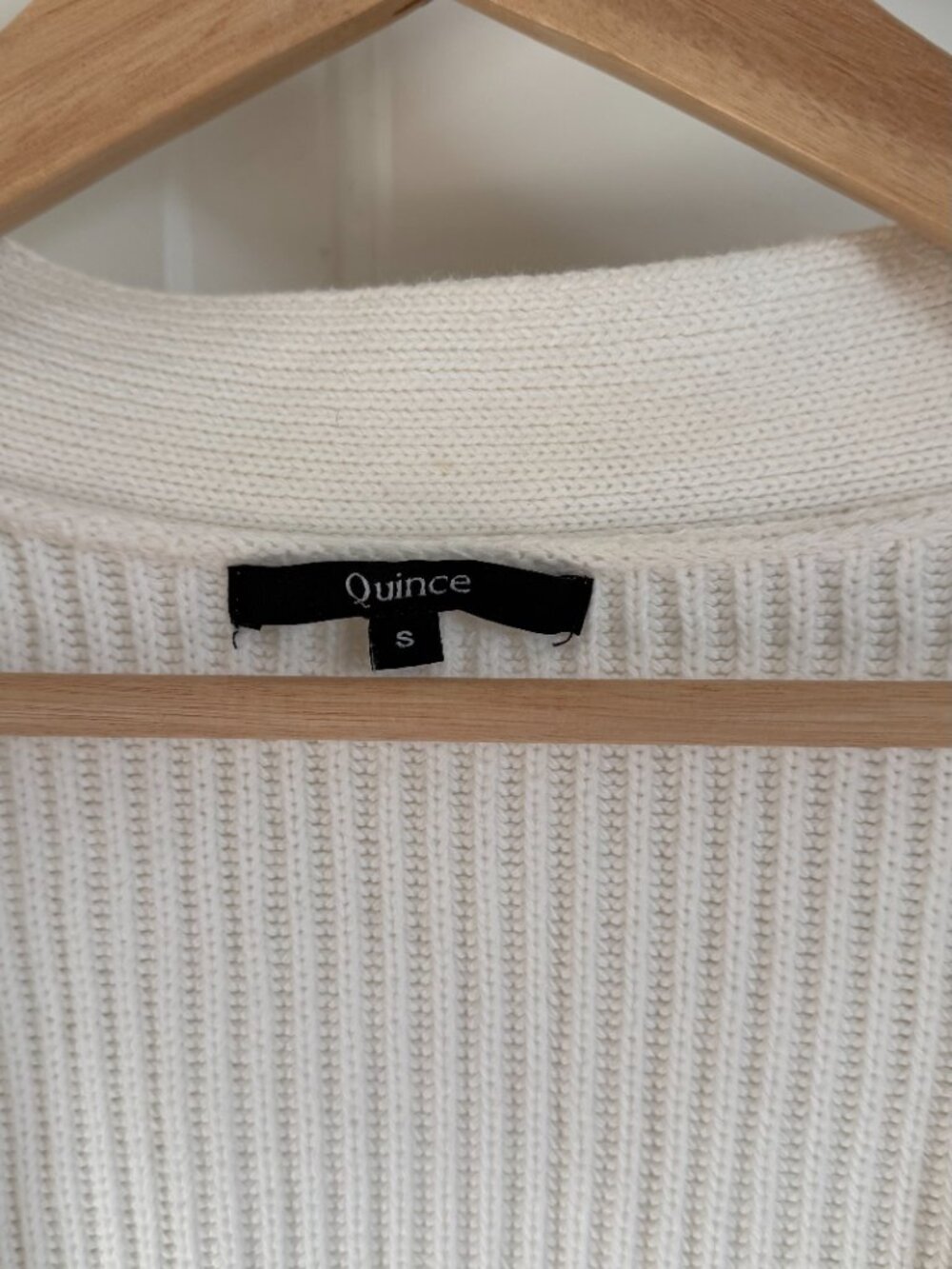 Quince 100% Organic Cotton Oversized Cardigan, Ivory, Size Small - Picture 2 of 4